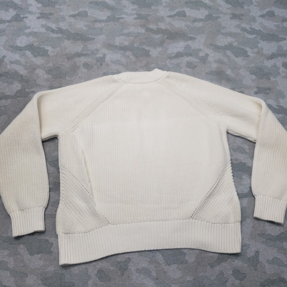 Faherty Sweater Womens Large Beige Pullover Ribbed Long Sleeve - Picture 6 of 9